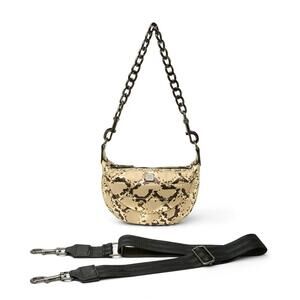 NEW THINK ROYLN tiny dancer crossbody hobo bag in python luxe